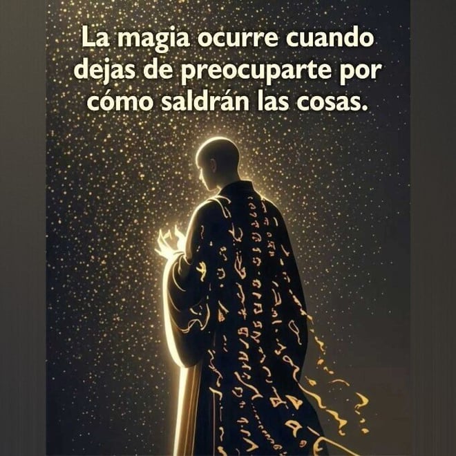 A mystical figure in a dark hooded robe stands with arms outstretched, holding a glowing orb amidst sparkling golden lights and ethereal effects.