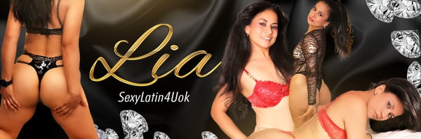 A woman posing in lingerie in multiple angles against a dark, glamorous background with sparkles and her name overlaid.