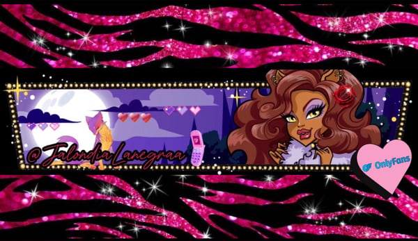 Artistic graphic design featuring a stylized character in a vibrant pink and black zebra-patterned frame with decorative elements and text overlays.