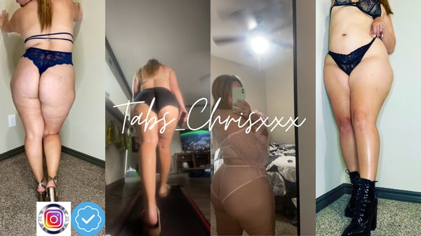 A woman posing in lingerie from multiple angles in an indoor setting with mirrors and casual home decor.