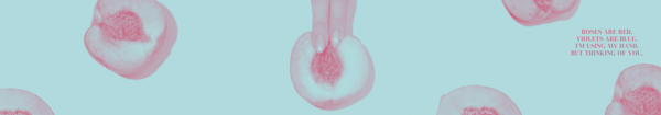 Abstract artistic pattern of pink jelly-like shapes on a light blue background.