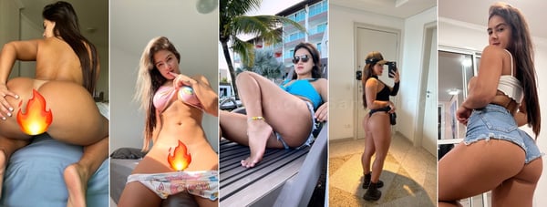 A young woman posing in various swimsuits and outfits by the pool and indoors, showcasing confident poses against beach and room backgrounds.