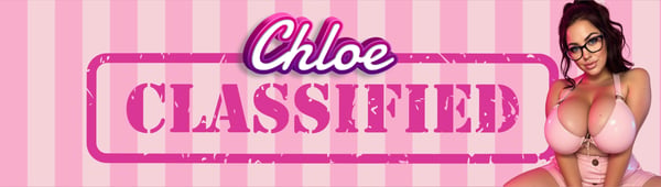 A woman with dark hair wearing glasses and pink lingerie poses playfully against a pink striped background with her name stylized in bold text.