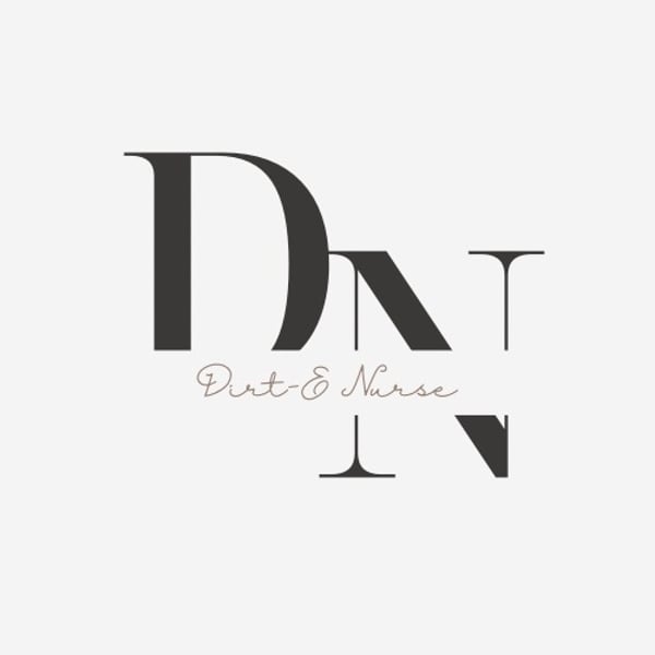 Stylized text logo featuring 'Dirty & Nurse' in elegant black and pink lettering on a white background.