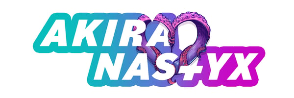 Stylized graphic text of the display name 'Akira Nastyx' in colorful gradients with a heart design.