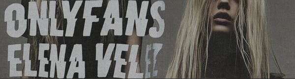 Artistic header image featuring a woman with long blonde hair and bold text overlay promoting her OnlyFans profile.