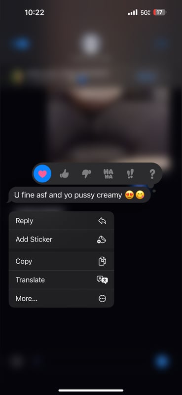 A smartphone screen displaying a messaging app conversation with casual text overlays and emojis.