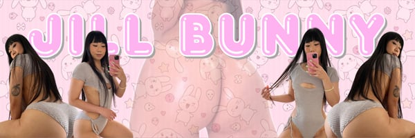 Multiple images of a young woman posing playfully in fitted clothing, emphasizing her figure, with her name displayed in bold pink text over a pastel background.