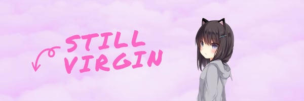 Anime-style illustration of a young woman with cat ears wearing a hoodie against a pink background with playful text.