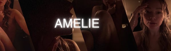 Artistic collage of a young woman with long hair posing in various angles against a dark background, featuring neon text overlay.