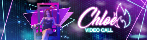 Animated woman in stylish outfit posing in a vibrant neon geometric background with text overlay.