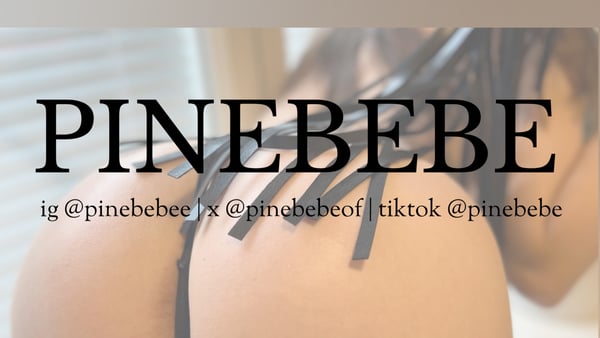 A person standing with back view in a room, overlaid with bold text displaying the username and social media handles.