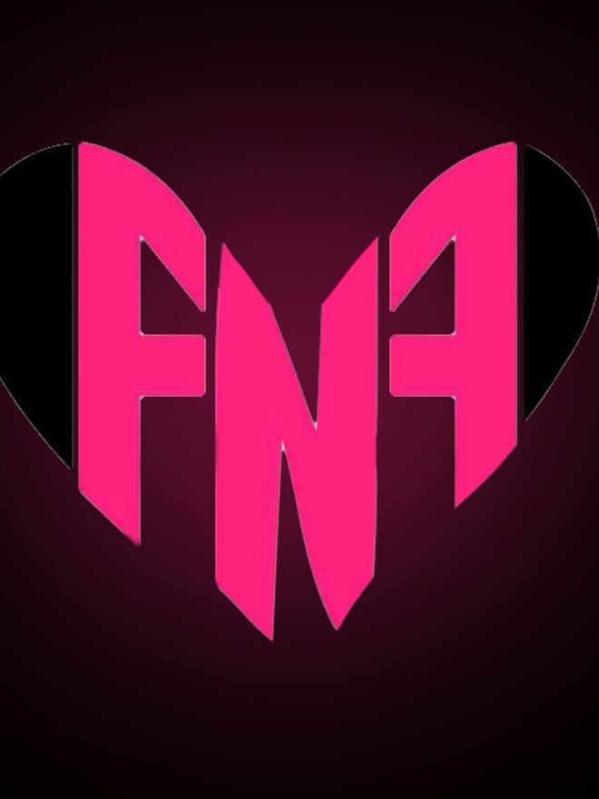 A stylized pink and black logo featuring the letters 'FN' in a heart shape on a dark background.