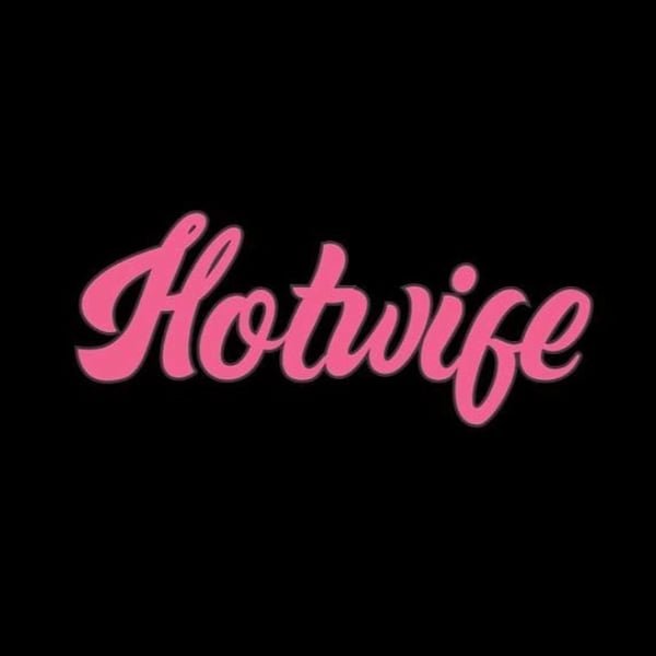Pink stylized text reading 'Hotwife' on a black background.