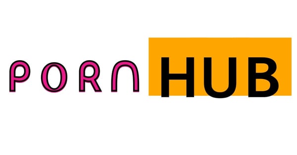 Pornhub logo in pink and orange colors on a graphic design.