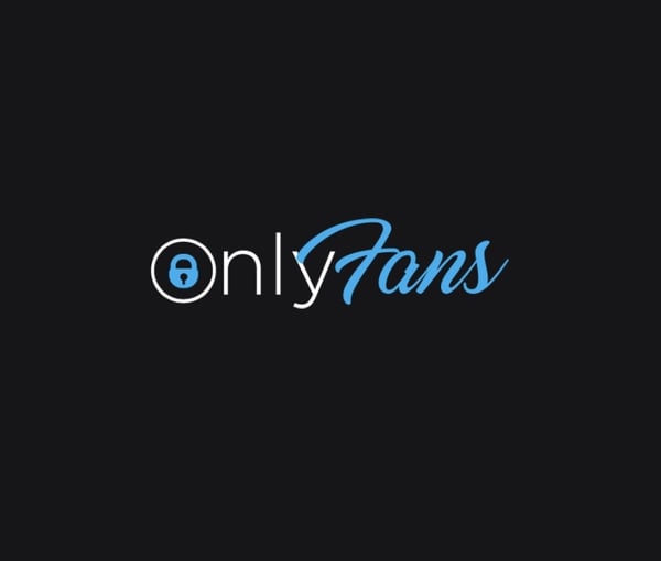 OnlyFans logo displayed on a black background.