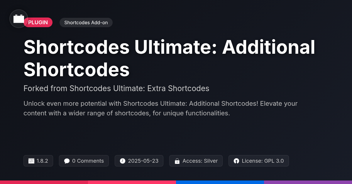 Shortcodes Ultimate: Additional Shortcodes forked from Shortcodes Ultimate: Extra Shortcodes