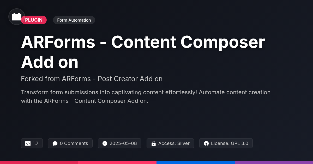 ARForms - Content Composer Add on forked from ARForms - Post Creator Add on