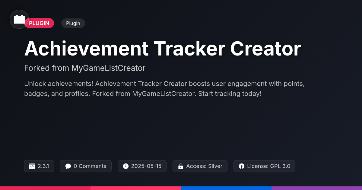 Achievement Tracker Creator forked from MyGameListCreator