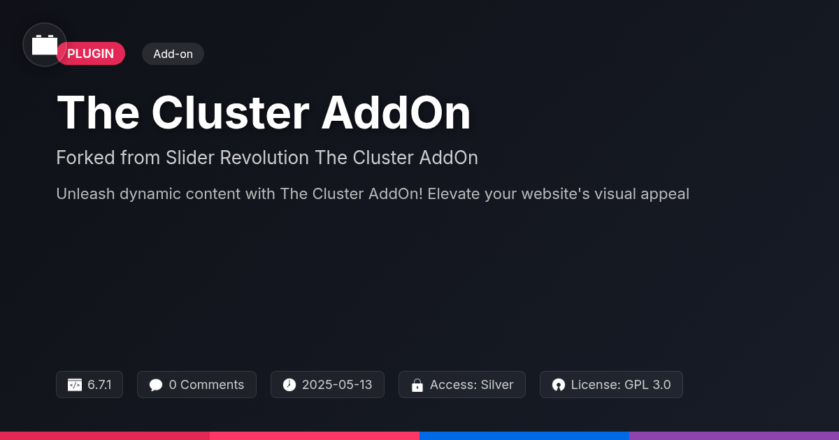 The Cluster AddOn forked from Slider Revolution The Cluster AddOn