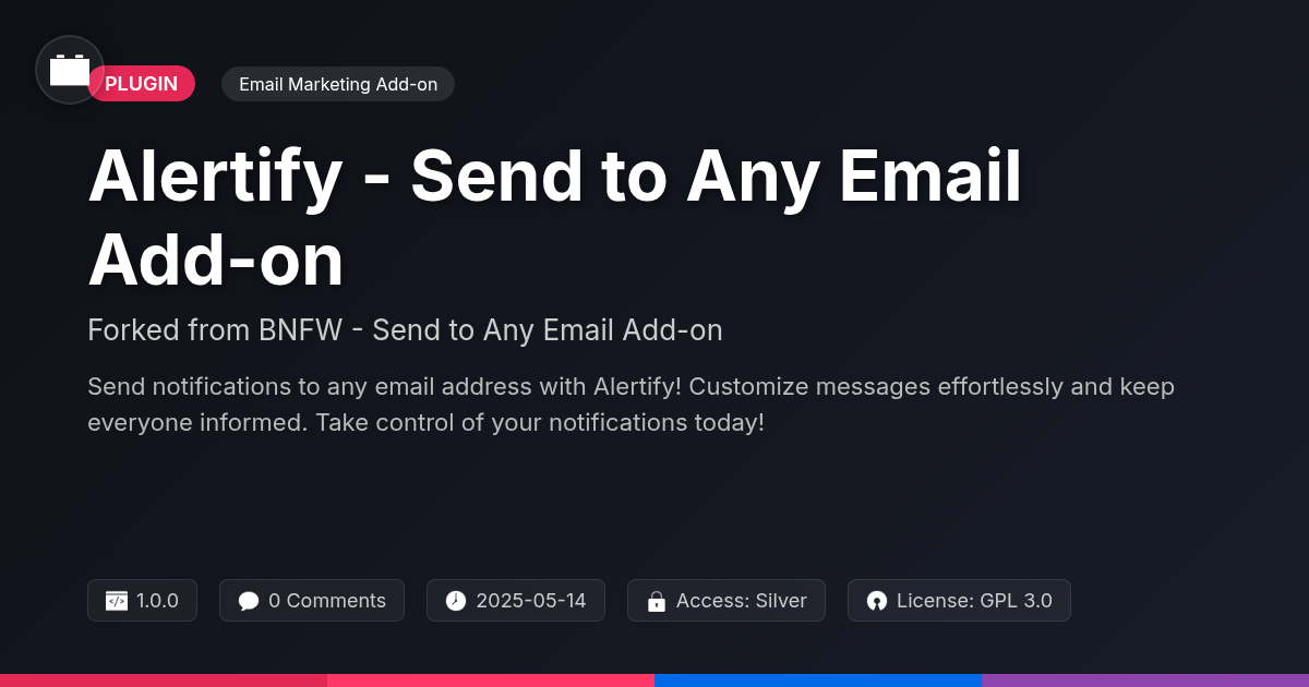 Alertify - Send to Any Email Add-on forked from BNFW - Send to Any Email Add-on
