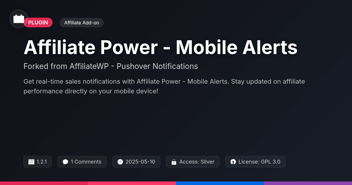Affiliate Power - Mobile Alerts forked from AffiliateWP - Pushover Notifications