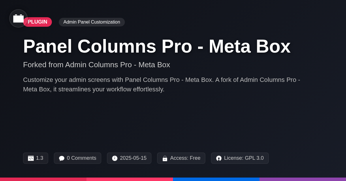 Panel Columns Pro - Meta Box forked from Admin Columns Pro - Meta Box