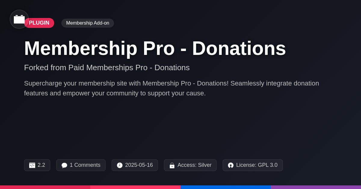 Membership Pro - Donations forked from Paid Memberships Pro - Donations