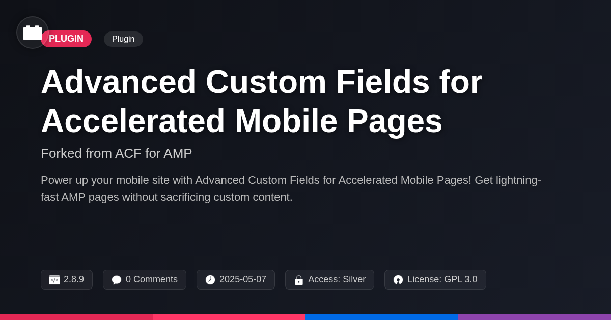 Advanced Custom Fields for Accelerated Mobile Pages forked from ACF for AMP
