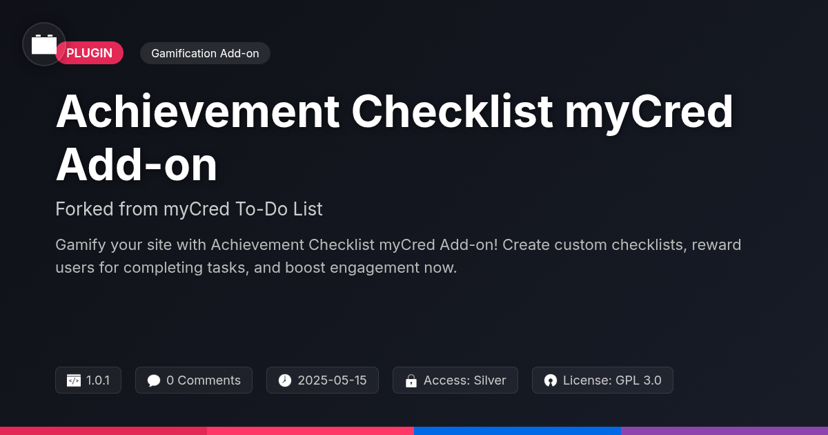 Achievement Checklist myCred Add-on forked from myCred To-Do List