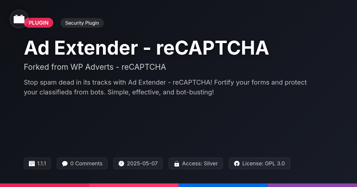 Ad Extender - reCAPTCHA forked from WP Adverts - reCAPTCHA