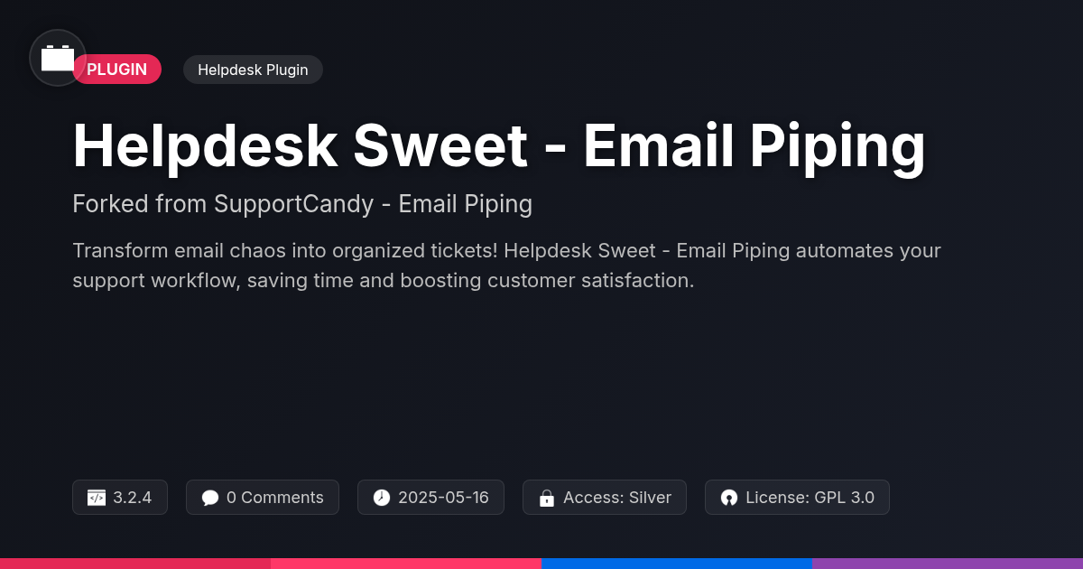 Helpdesk Sweet - Email Piping forked from SupportCandy - Email Piping