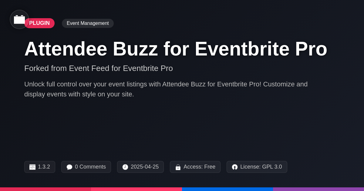 Attendee Buzz for Eventbrite Pro forked from Event Feed for Eventbrite Pro