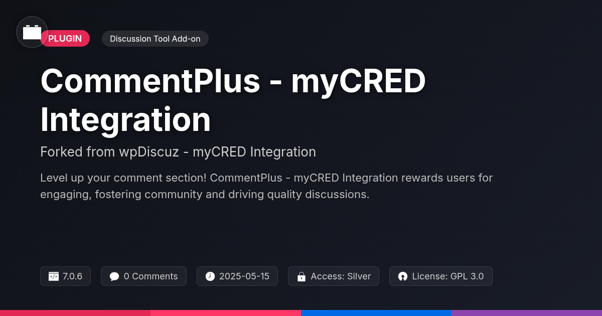 CommentPlus - myCRED Integration forked from wpDiscuz - myCRED Integration