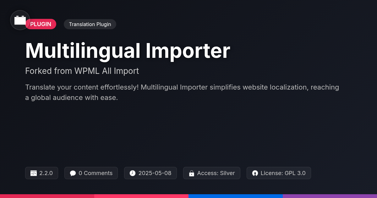 Multilingual Importer forked from WPML All Import