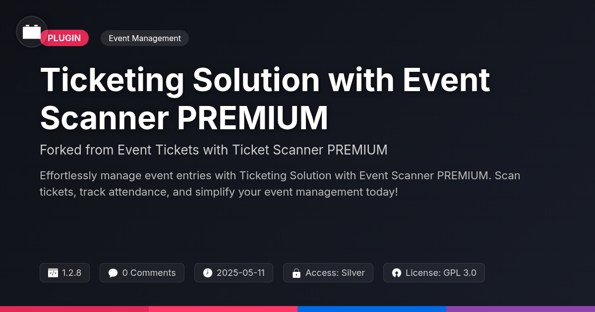 Ticketing Solution with Event Scanner PREMIUM forked from Event Tickets with Ticket Scanner PREMIUM