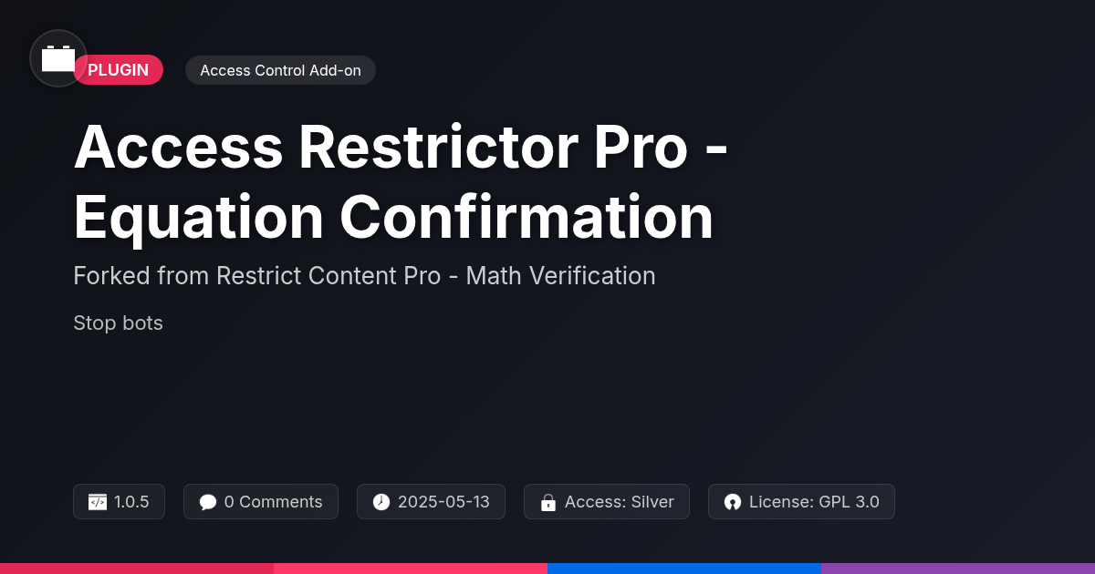Access Restrictor Pro - Equation Confirmation forked from Restrict Content Pro - Math Verification