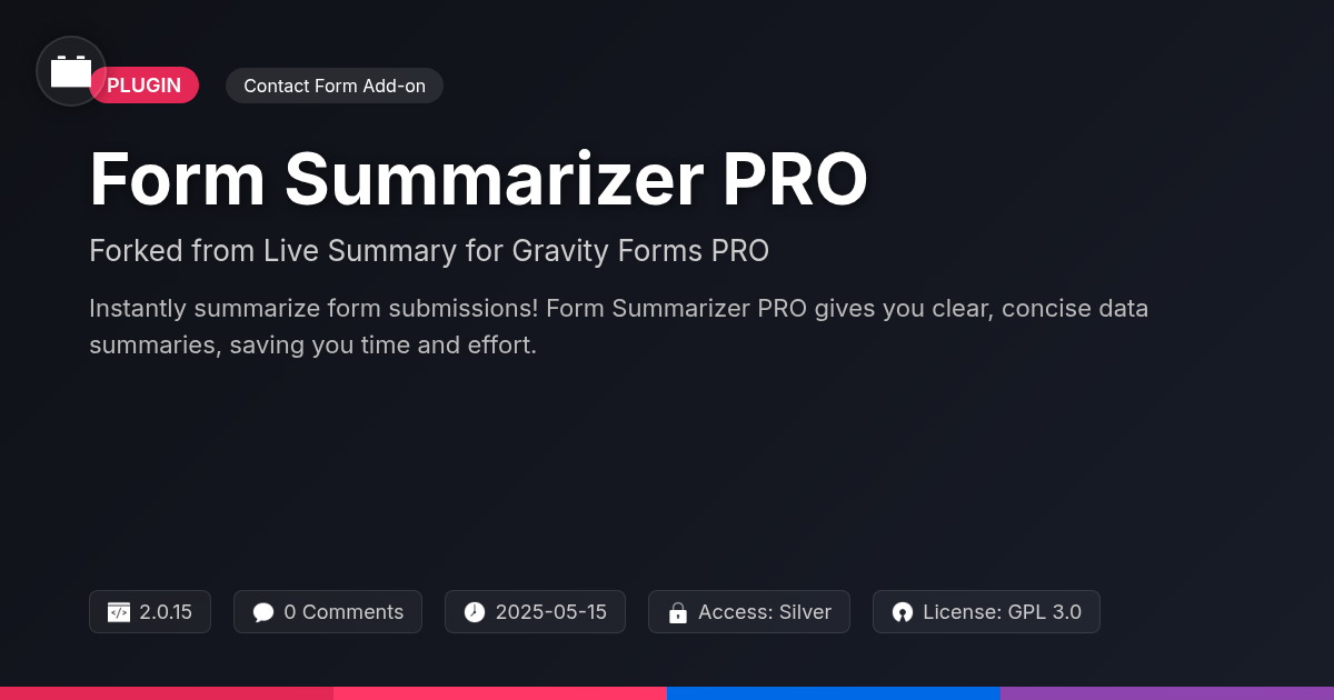 Form Summarizer PRO forked from Live Summary for Gravity Forms PRO