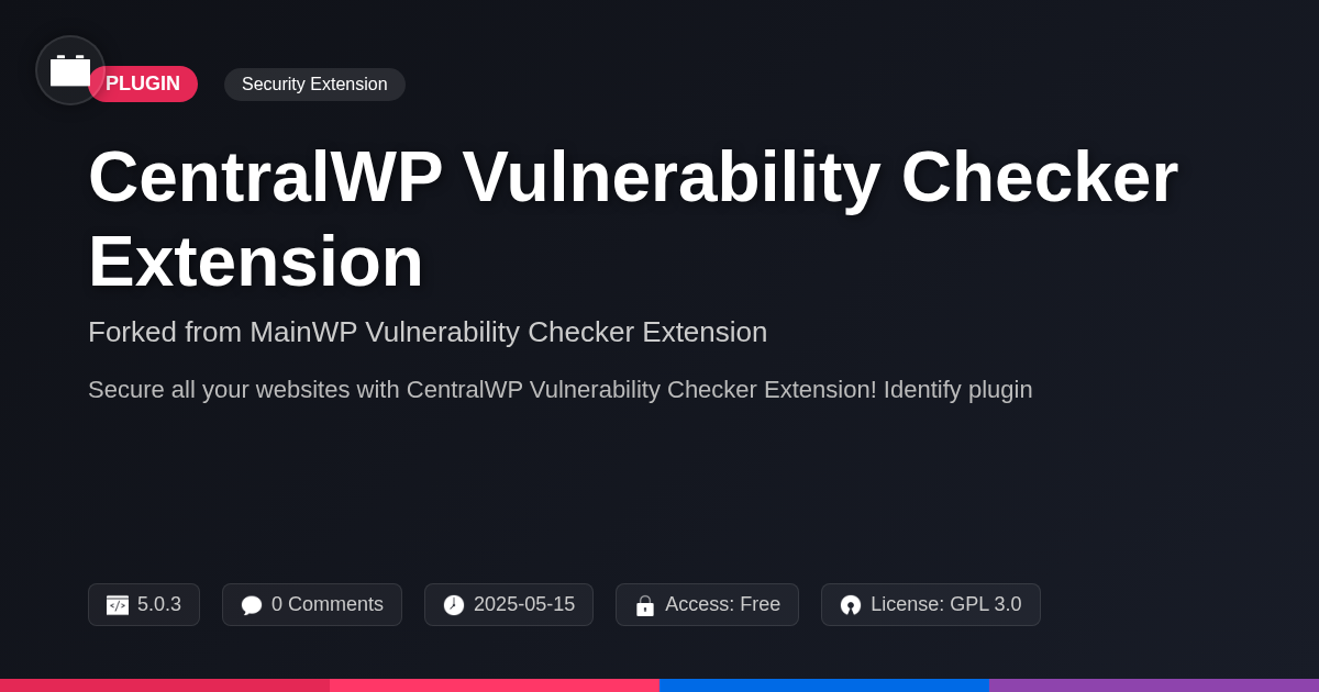 CentralWP Vulnerability Checker Extension forked from MainWP Vulnerability Checker Extension