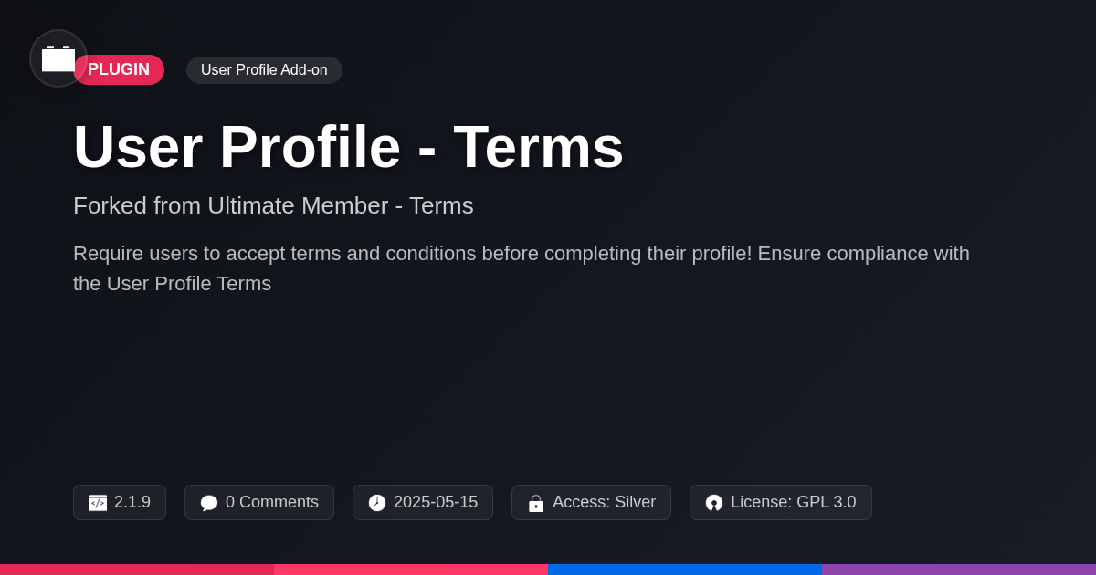 User Profile - Terms & Conditions Addon forked from Ultimate Member - Terms & Conditions