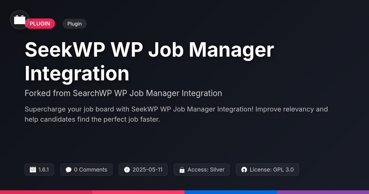 SeekWP WP Job Manager Integration forked from SearchWP WP Job Manager Integration
