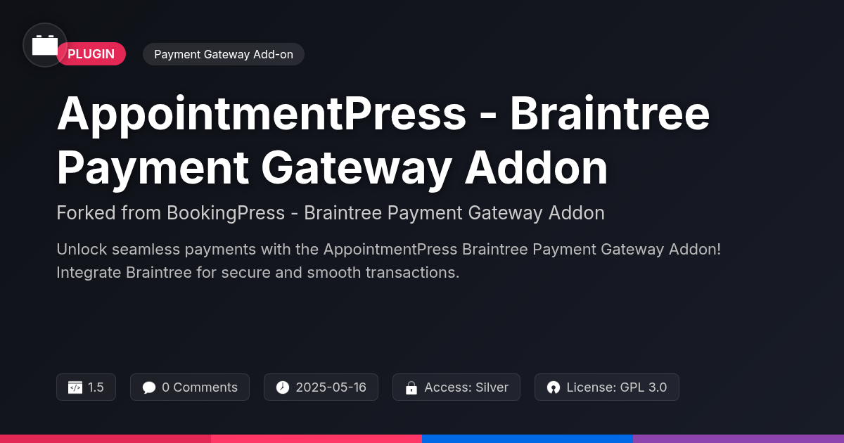 AppointmentPress - Braintree Payment Gateway Addon forked from BookingPress - Braintree Payment Gateway Addon