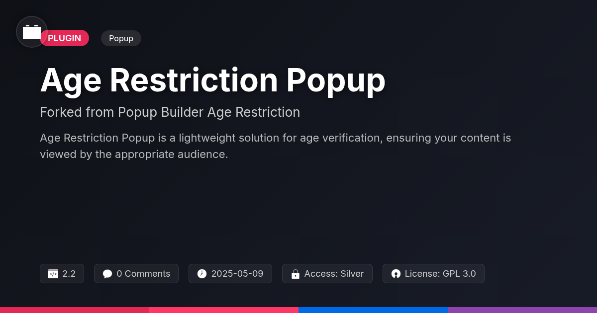 Age Restriction Popup forked from Popup Builder Age Restriction