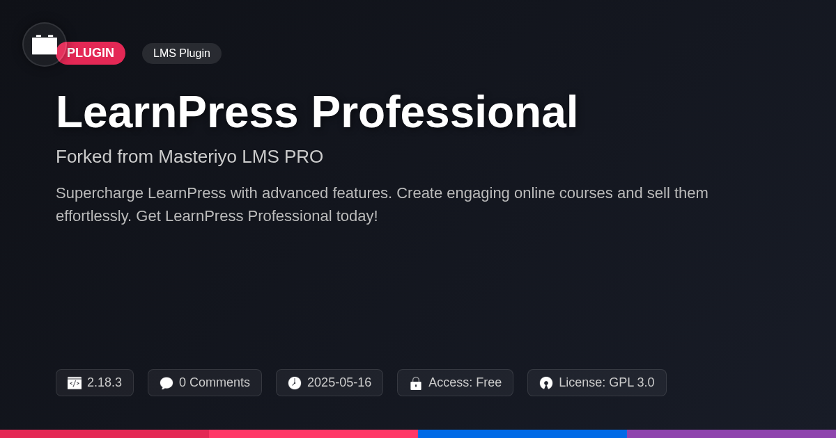 LearnPress Professional forked from Masteriyo LMS PRO