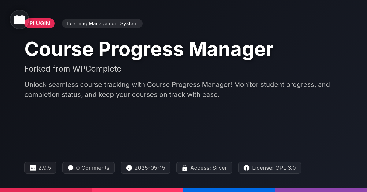 Course Progress Manager forked from WPComplete