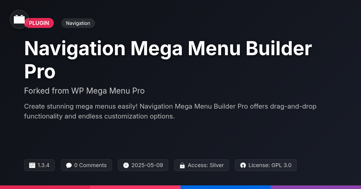 Navigation Mega Menu Builder Pro forked from WP Mega Menu Pro