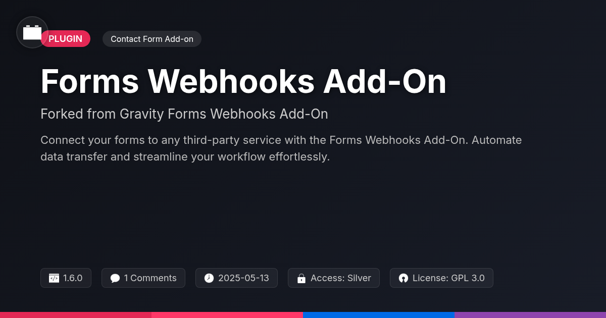 Forms Webhooks Add-On forked from Gravity Forms Webhooks Add-On