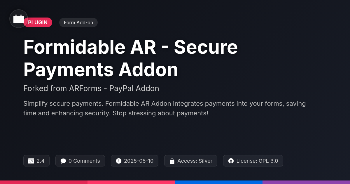 Formidable AR - Secure Payments Addon forked from ARForms - PayPal Addon