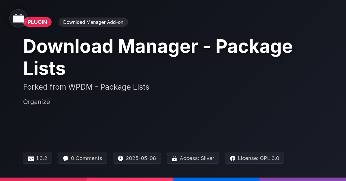 Download Manager - Package Lists forked from WPDM - Package Lists