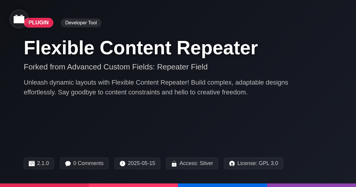 Flexible Content Repeater forked from Advanced Custom Fields: Repeater Field